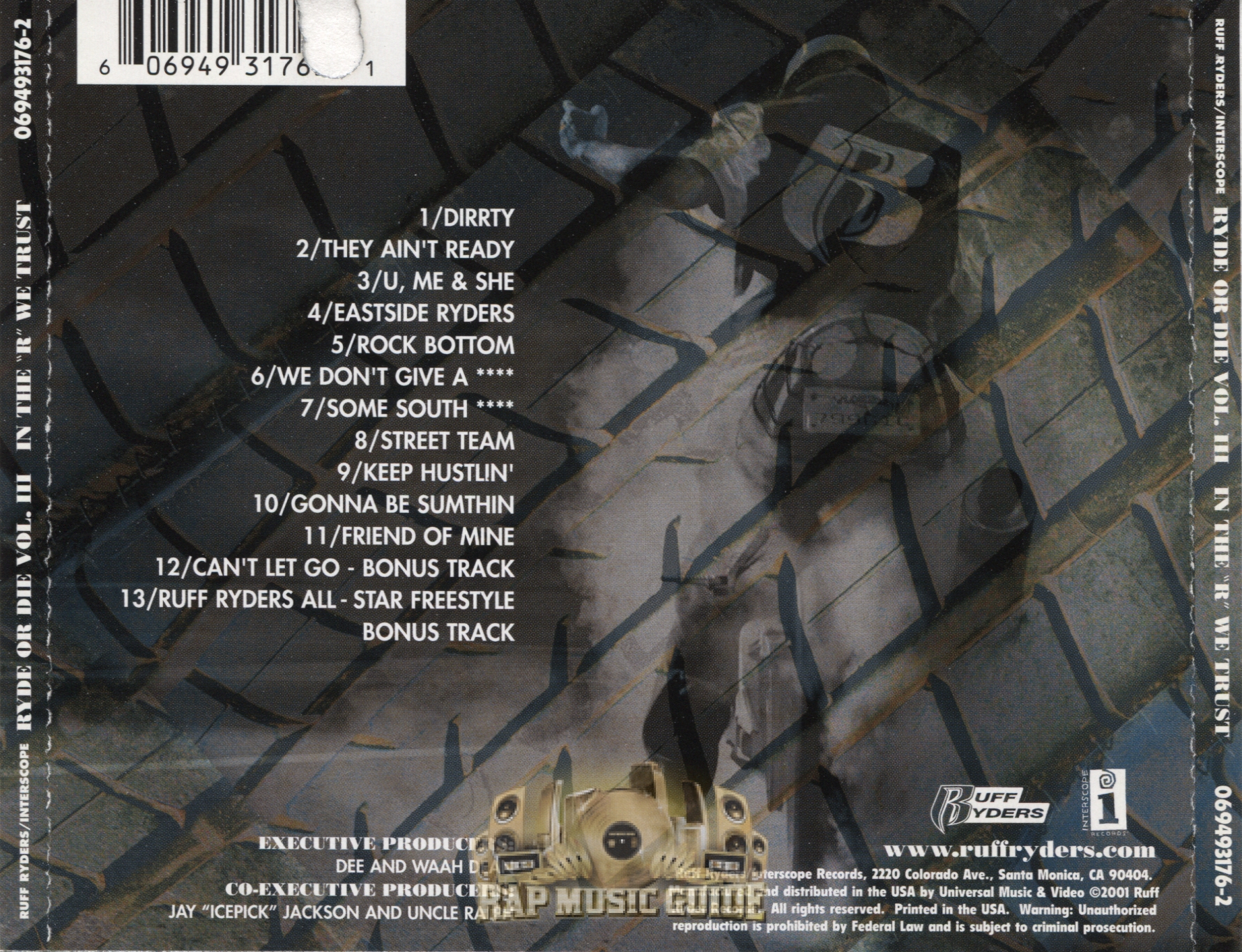 Ruff Ryders Ryde Or Die Vol. 3 In The "R" We Trust CD Rap Music Guide